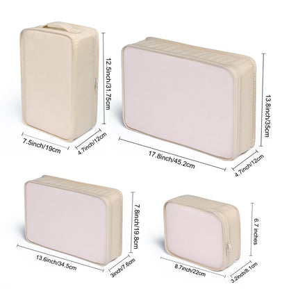 JJ POWER Travel Packing Cubes, Luggage Organizers with Shoe Bag (Cream)