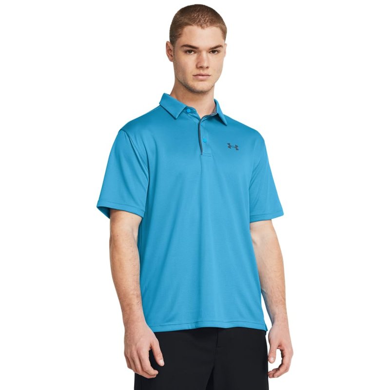 Under Armour Men's Tech Golf Polo, (421) Capri / / Pitch Gray, Medium Tall