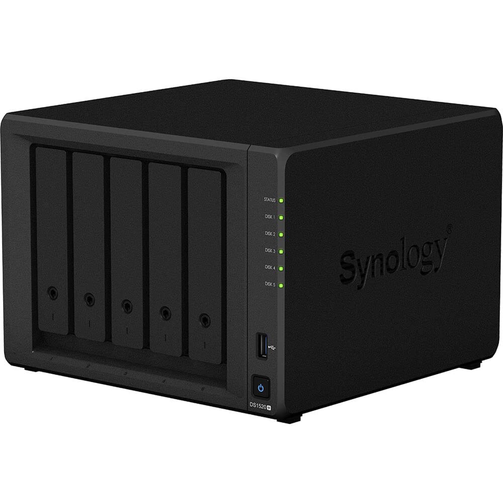 Synology DiskStation DS1520+ NAS Server for Business with Celeron CPU, 8GB DDR4 Memory, 5TB SSD Storage, DSM Operating System
