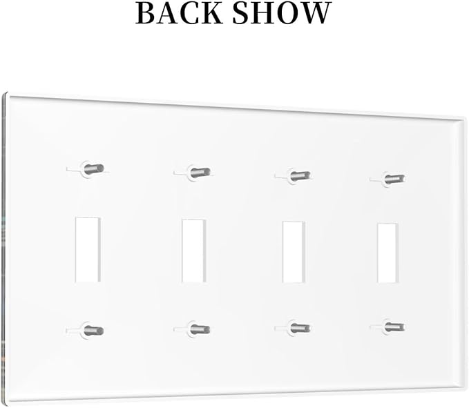 Magical Life Tree in Night Sky Light Switch Covers Quad Toggle 4 Gang Wall Plate Decorative Switchplate Electrical Faceplate for Farmhouse Bathroom Living Decor