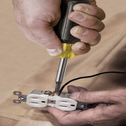 Screwdriver And Nut Driver 11-in-1 Multi Tool, Industrial Strength Bits, Cushion Grip Handle KLEIN TOOLS 32500 , Black