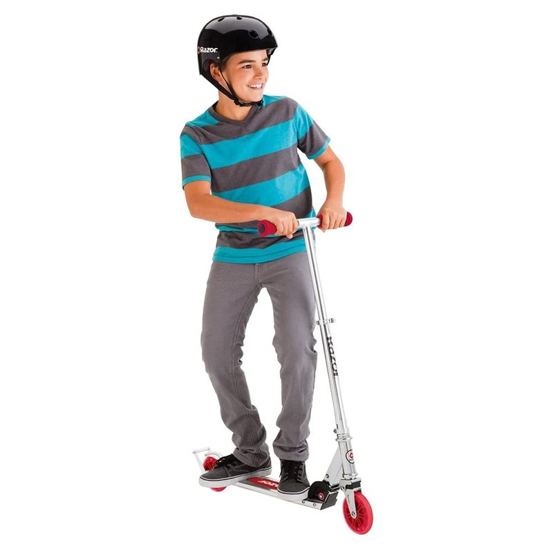 Razor A3 Kick Scooter for Kids - Larger Wheels, Front Suspension, Wheelie Bar, Lightweight, Foldable, and Adjustable Handlebars