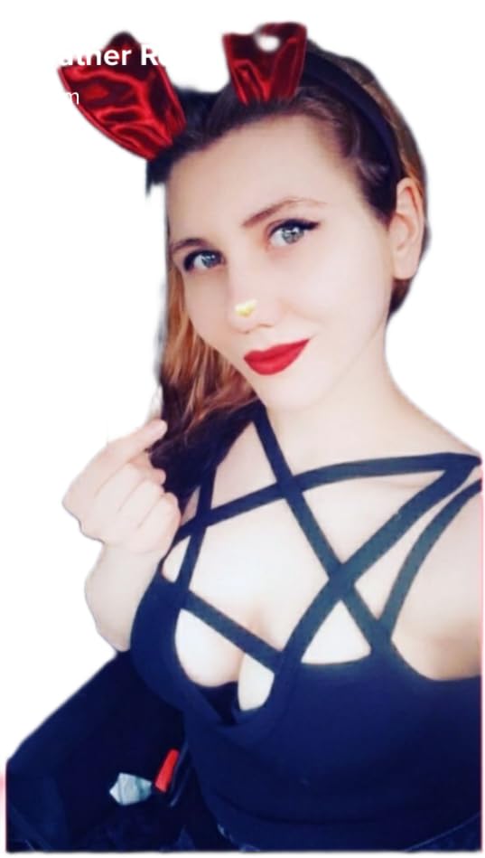 LJJPMLLPZ Women Hollow Out Low Chest Pentagram Bodysuit Gothic Dark Street Jumpsuit (S)