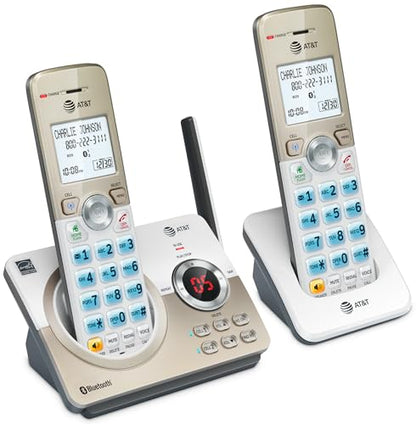 AT&T DL72219 DECT 6.0 2-Handset Cordless Phone for Home with Connect to Cell, Call Blocking, 1.8" Backlit Screen, Big Buttons, intercom, and Unsurpassed Range