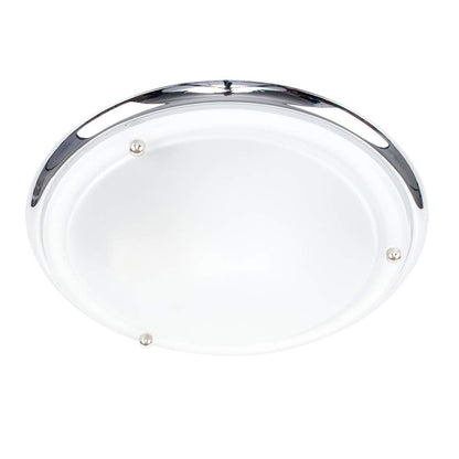 MiniSun | Modern Silver Chrome and Glass Flush Ceiling Light | Bath Ceiling Lights, Home Décor & Improvement Essential