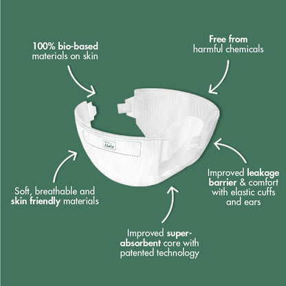 Eco by Naty Eco-Friendly Baby Nappies - 100% Plant-Based Materials on Skin, Soft, for Sensitive Skin & Super Absorbent (Size 5, 80 Count)