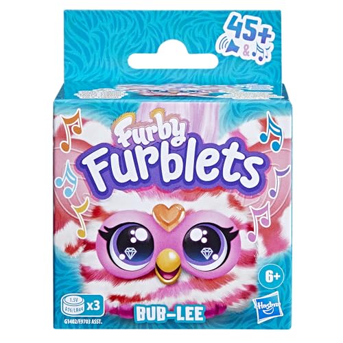 Furby Furblets - Series 3 Collectible - Bub-Lee Mini Electronic Plush Toy with Sounds for Kids, Interactive Talking Collectible, Soft to the Touch, Easter Gift, Pink