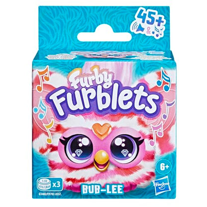 Furby Furblets - Series 3 Collectible - Bub-Lee Mini Electronic Plush Toy with Sounds for Kids, Interactive Talking Collectible, Soft to the Touch, Easter Gift, Pink