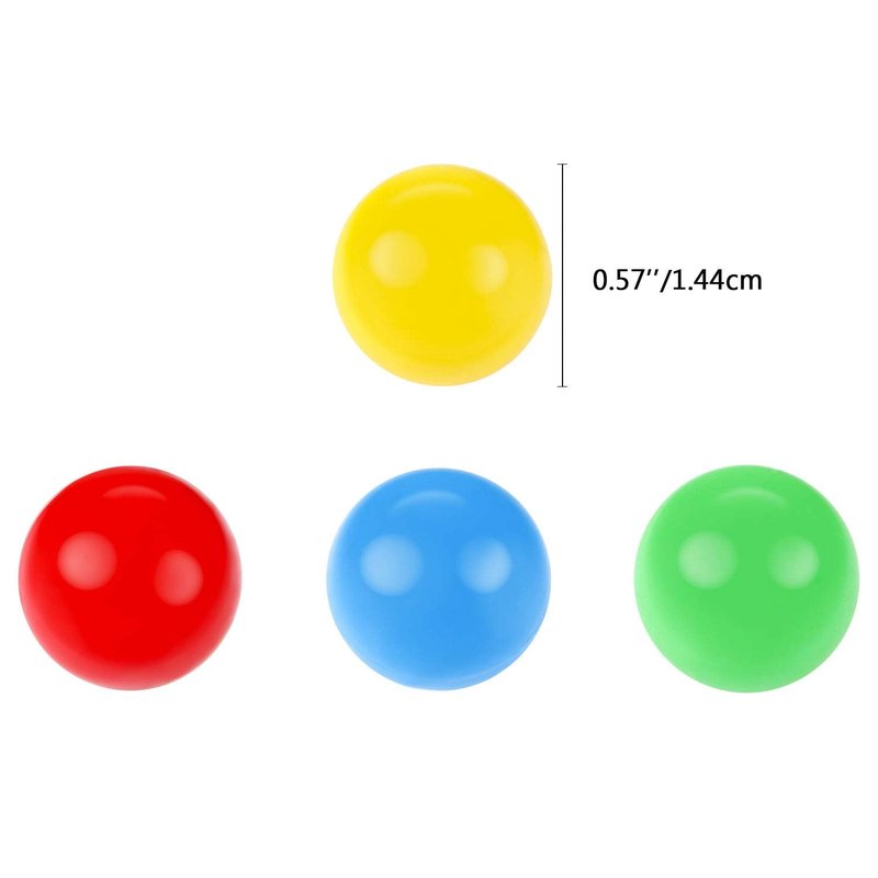 Gejoy 150 Pieces 14.4 mm Game Replacement Marbles Plastic Colored Game Balls Compatible with Hungry Hungry Hippos Greedy Frog