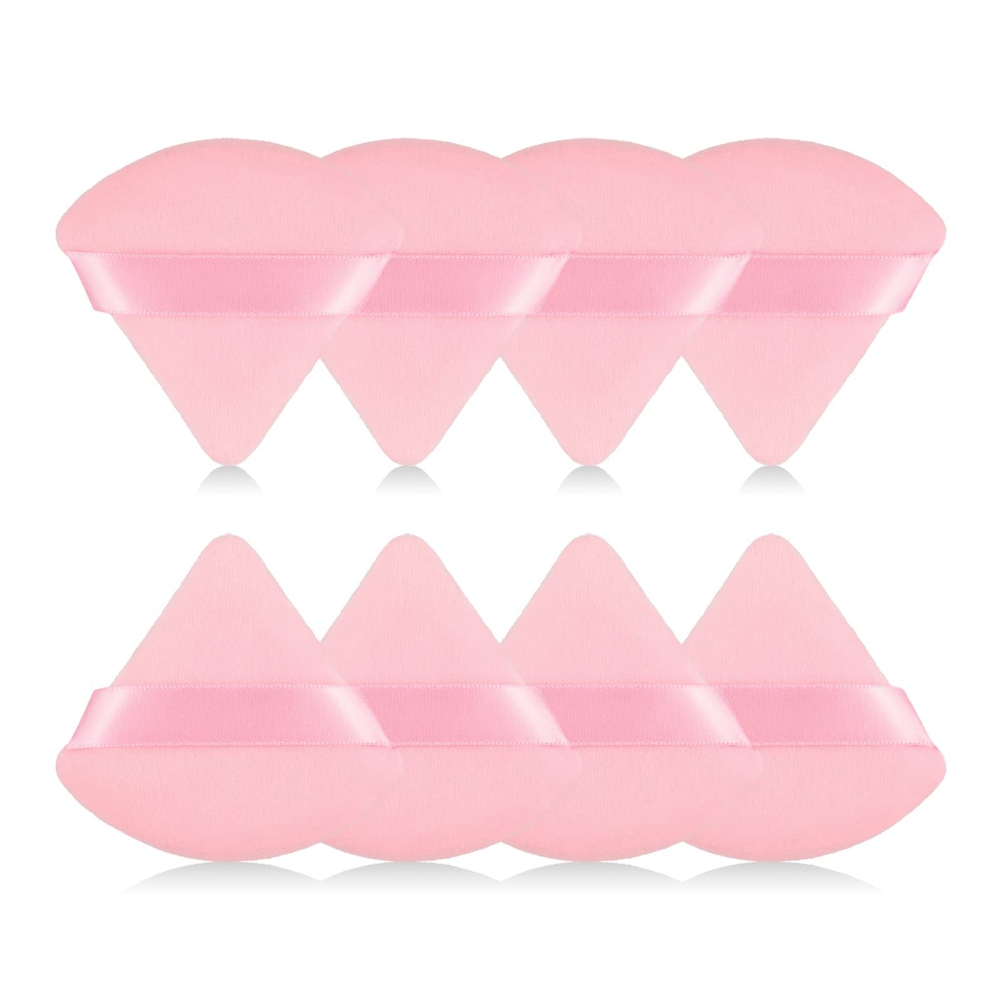 8Pcs of Triangular Powder Puff Makeup Sponges, Made of Super-soft Velvet, Designed for Contouring, Eye, and Corner, Beauty Blender Foundation Mixing Container.(Black)