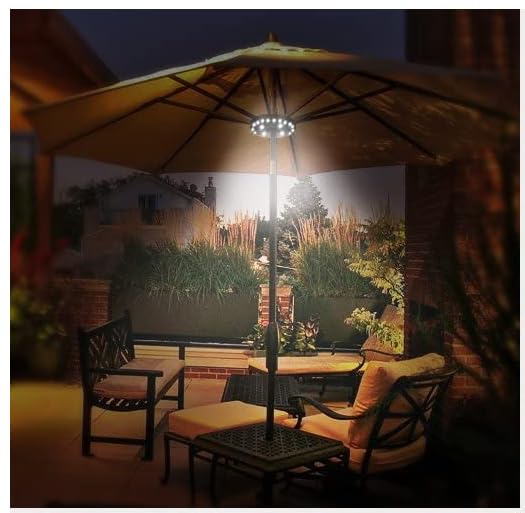 OYOCO Parasol Light Patio Umbrella Light 3 Brightness Modes Cordless 28 LED Lights at 200 lumens-4 x AA Battery Operated,Umbrella Pole Light for Patio Umbrellas,Camping Tents