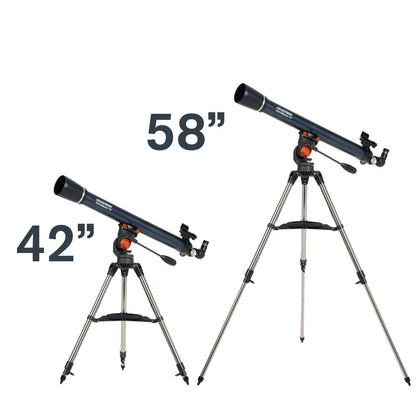 Celestron – AstroMaster 70AZ Telescope – Refractor Telescope – Fully-Coated Glass Optics – Adjustable-Height Tripod – Bonus Astronomy Software Package