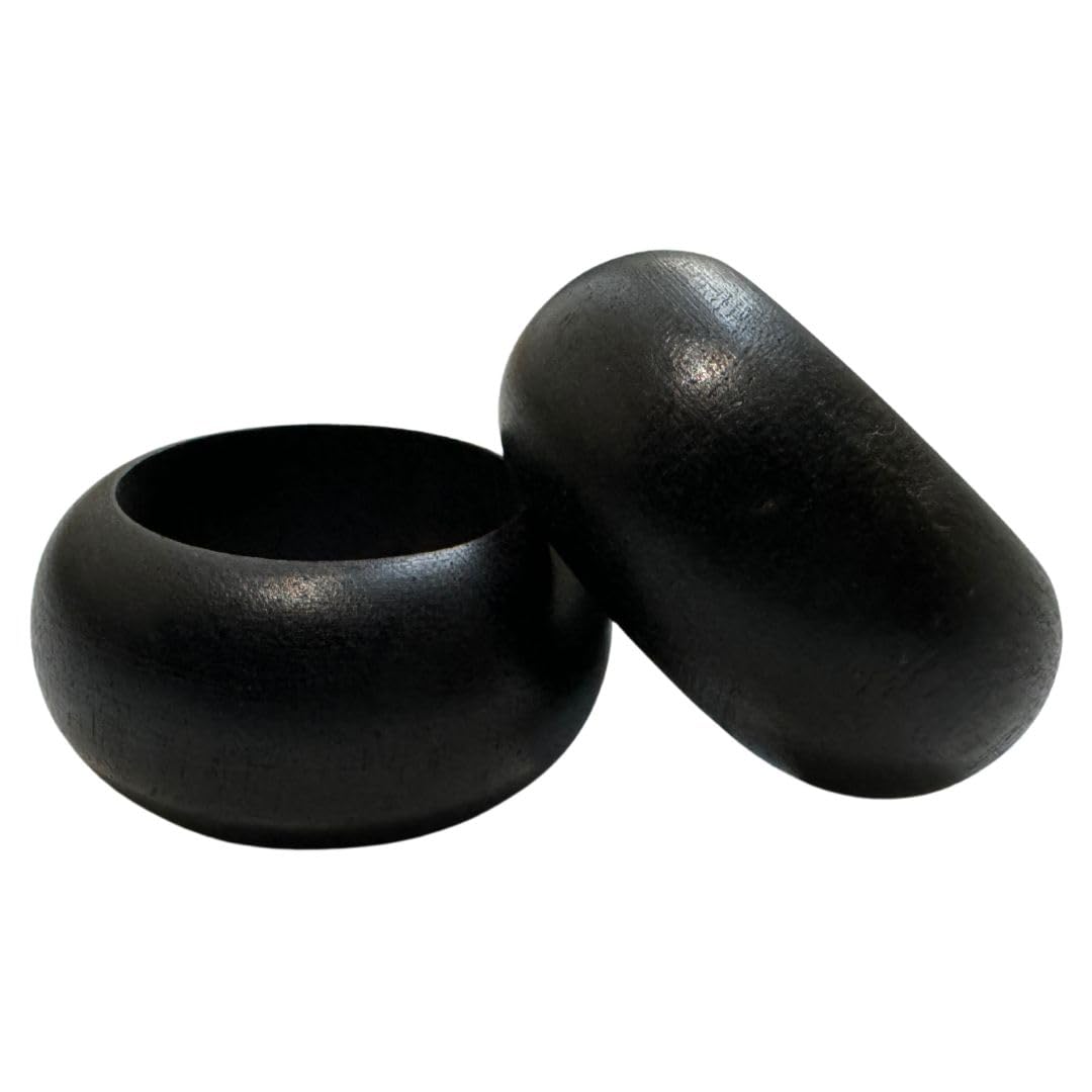 Napkin Rings for Dining Table, Classic Farmhouse Style, Holiday Table Decor, Set of Dining Accessories (Black, 12)