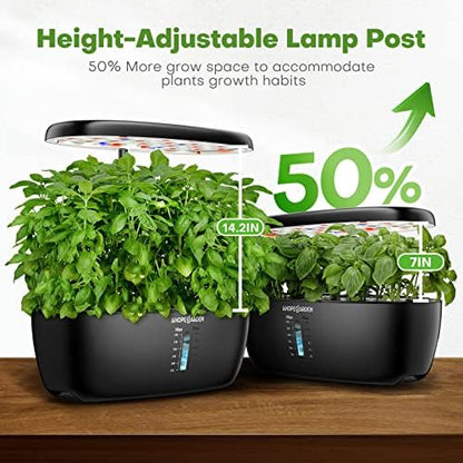 Ahopegarden Indoor Garden Hydroponics Growing System: 12 Pods Plant Germination Kit Garden Kit Growth Lamp Countertop with LED Grow Light Hydrophonic Planter Grower Harvest Vegetable Lettuce