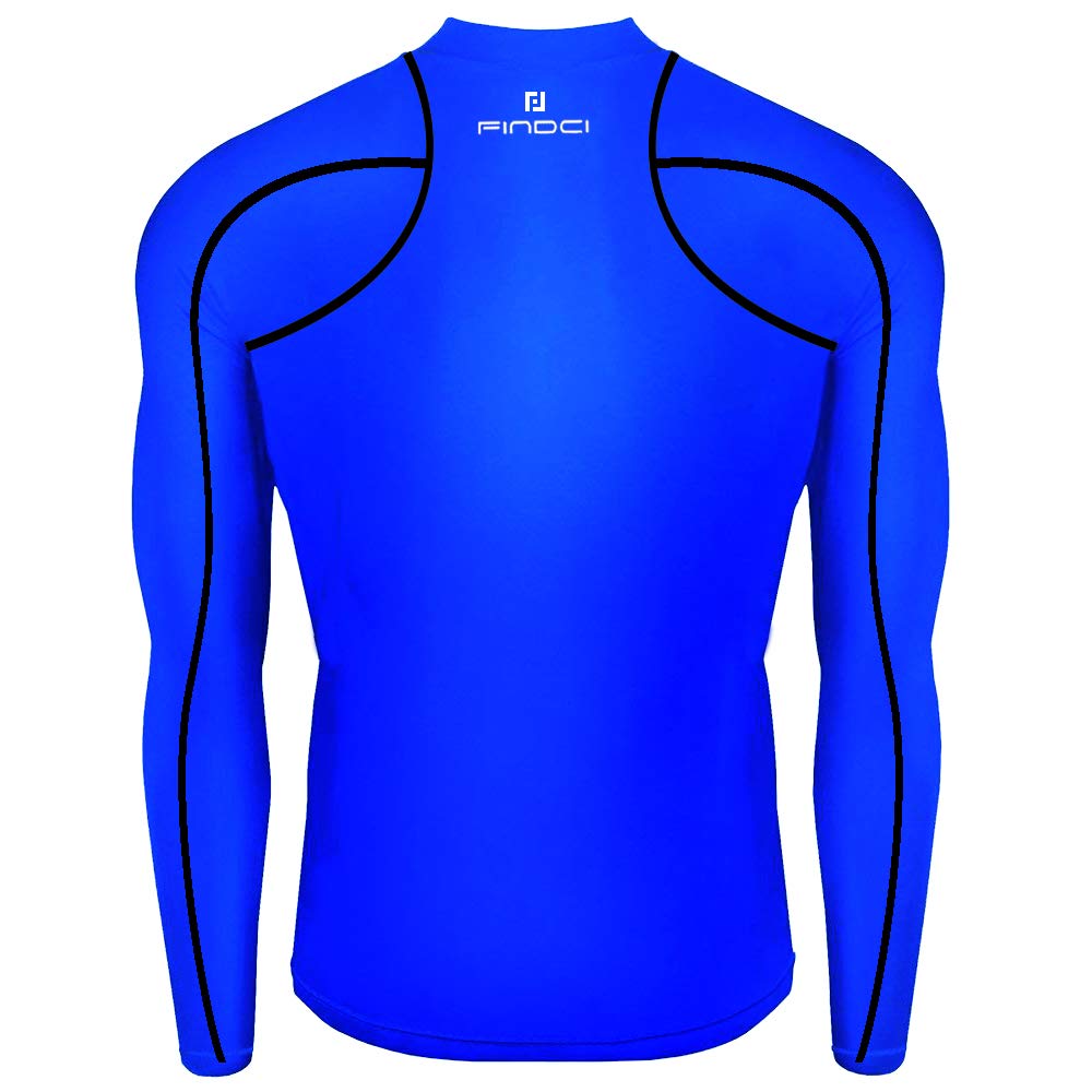 1Bests Men's Sports Running Set Compression Shirt + Pants Skin-Tight Long Sleeves Quick Dry Fitness Tracksuit Gym Yoga Suits (KBOO-Deep Blue, M)