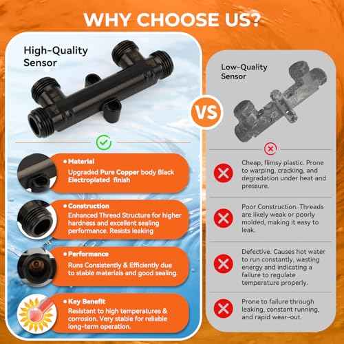 WP596816 Upgraded Brass Sensor Valve with Black Coating for Hot Water Recirculating Pump Systems. Replaces 367010, 595926, 500800, 500805. Includes 2¡¿12" lines, 2¡¿1/2" FTP-3/8" MPT fittings, 2 screws.