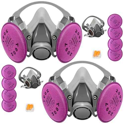 Respirator Mask with Filters, Reusable Half Face Respirator Mask for Asbestos, Resin, Fume, Dust, Welding, Painting