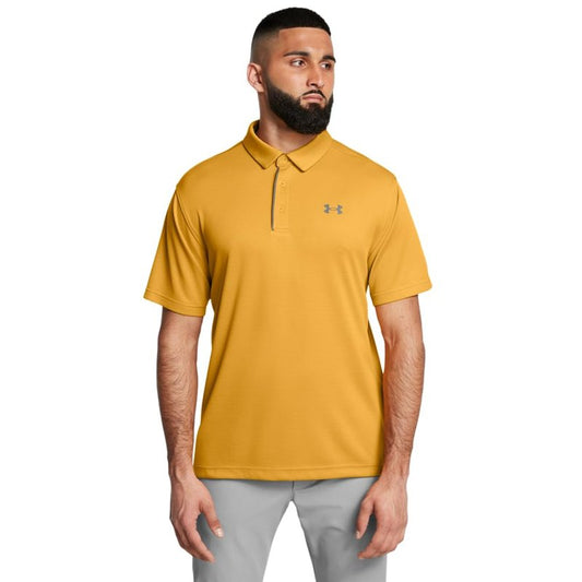 Under Armour Men's Tech Golf Polo, (711) Golden Yellow / / Pitch Gray, Medium