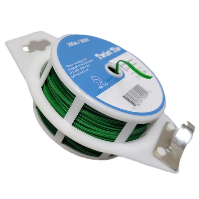 SBCOO 328ft (100m) Garden Plant Ties PE-Coated Plant Ties with Cutter Reusable for Gardening Plants Growth and Care, Tomatoes Vines,Flowers Climbing,Office Home Cable Organization (Green)