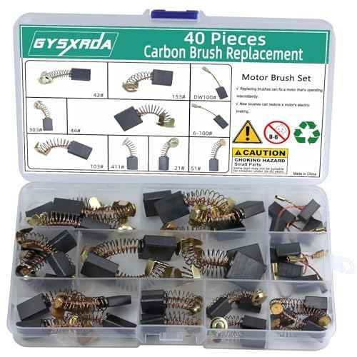 Electric Motor Carbon Brushes Set - 40 Pack Replacement Repair Kit with 10 Sizes, Suitable for Repair Power Tools Part