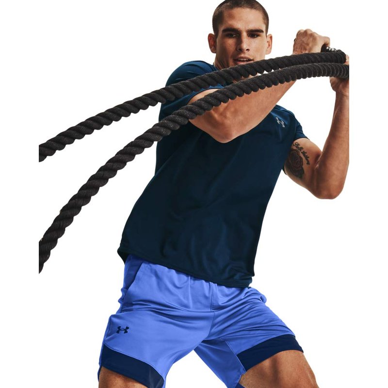 Under Armour mens Tech 2.0 Novelty Short-Sleeve T-Shirt , Academy Blue (408)/Mod Gray , X-Large