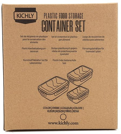 KICHLY Airtight Food Storage Containers 18 piece (9 Containers, 9 Lids), BPA-Free Plastic Food Containers with Lids, Airtight & Stackable Meal Prep Set for Kitchen & Pantry Organization, Blue