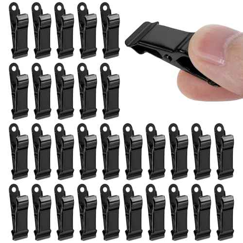 30 PCS Black Mini Alligator Clips for Crafts, 1.58 Inch X 0.5 Inch Metal Clamps, Sturdy Spring Clips, Hanging Crocodile Clips for Wires Photo Snacks Paper Christmas DIY Decoration