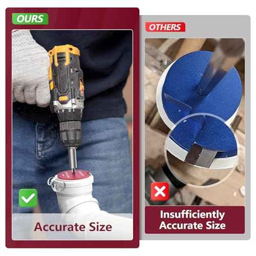 5 Piece PVC Pipe Reamer Kit With A Socket Wrench,MEIFRENSHIP 1" 1.5" 2" 3" 4 Inch Plastic Pipe Fitting Reamer Tools Contain PPR100, PPR150, PPR200, PPR300, PPR400, Fit Into Standard 3/8" & 1/4" Drills