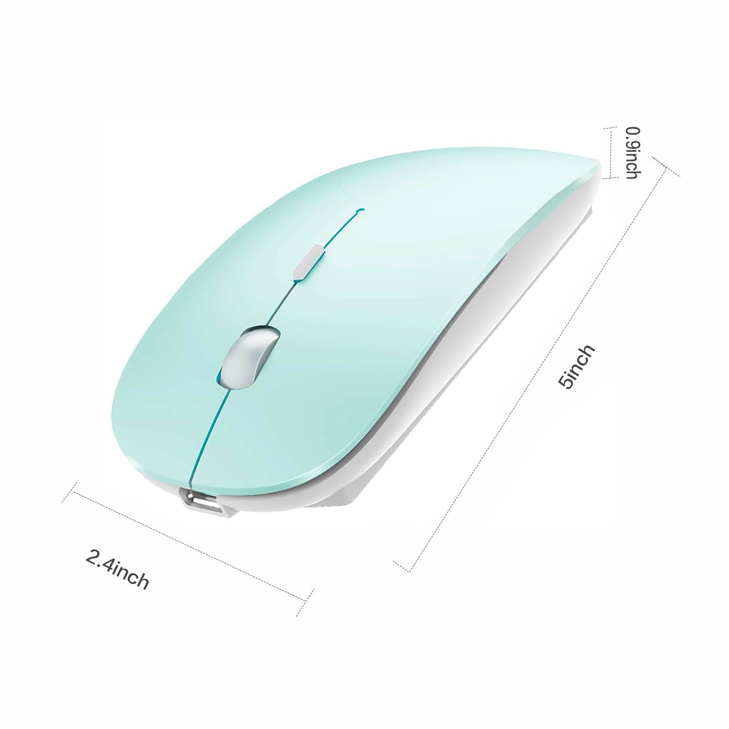 Bluetooth Wireless Mouse for Laptop mac MacBook ipad MacBook air MacBook pro pc Desktop Computer Windows Chromebook Notebook (Silver)