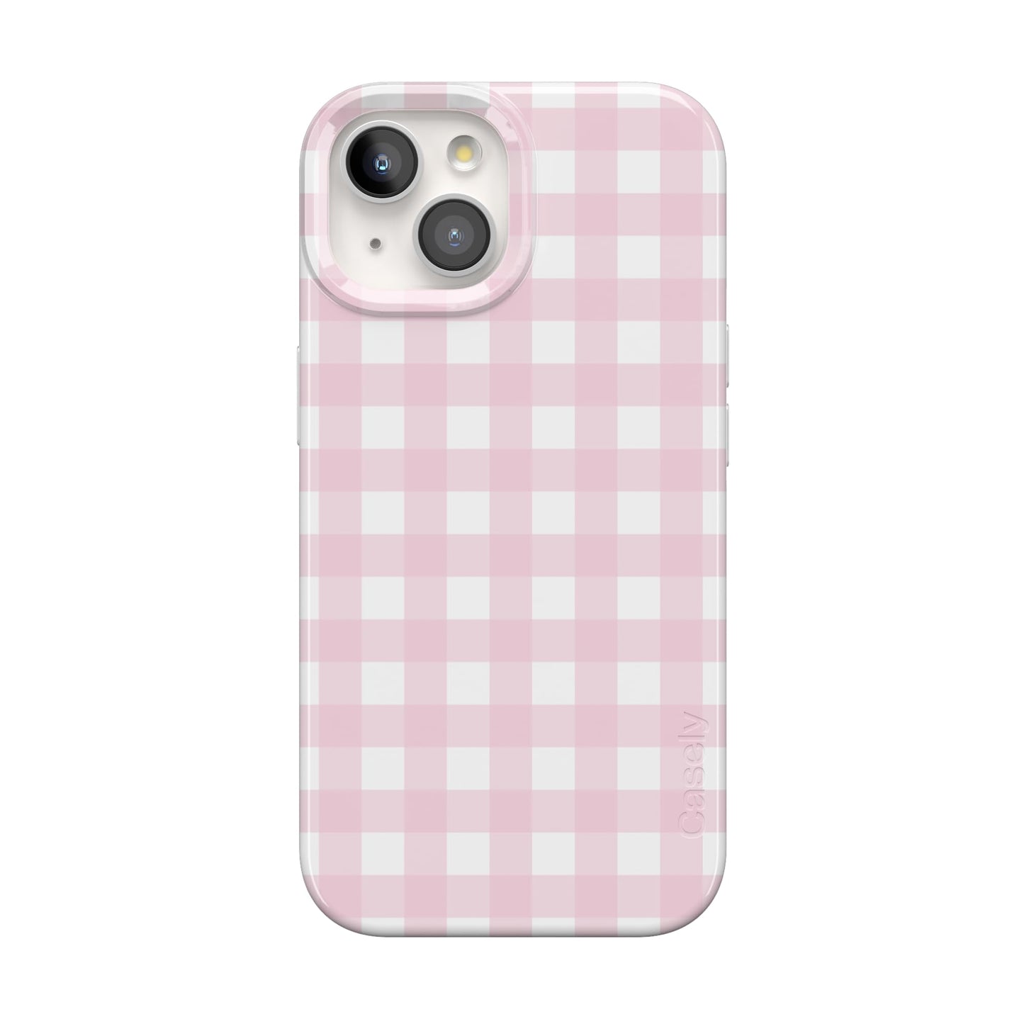 Casely iPhone 15 Plus Case | Fit Check | Neutral Checkerboard Checkered Classic Case | Compatible with MagSafe