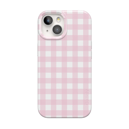 Casely iPhone 15 Plus Case | Fit Check | Neutral Checkerboard Checkered Classic Case | Compatible with MagSafe