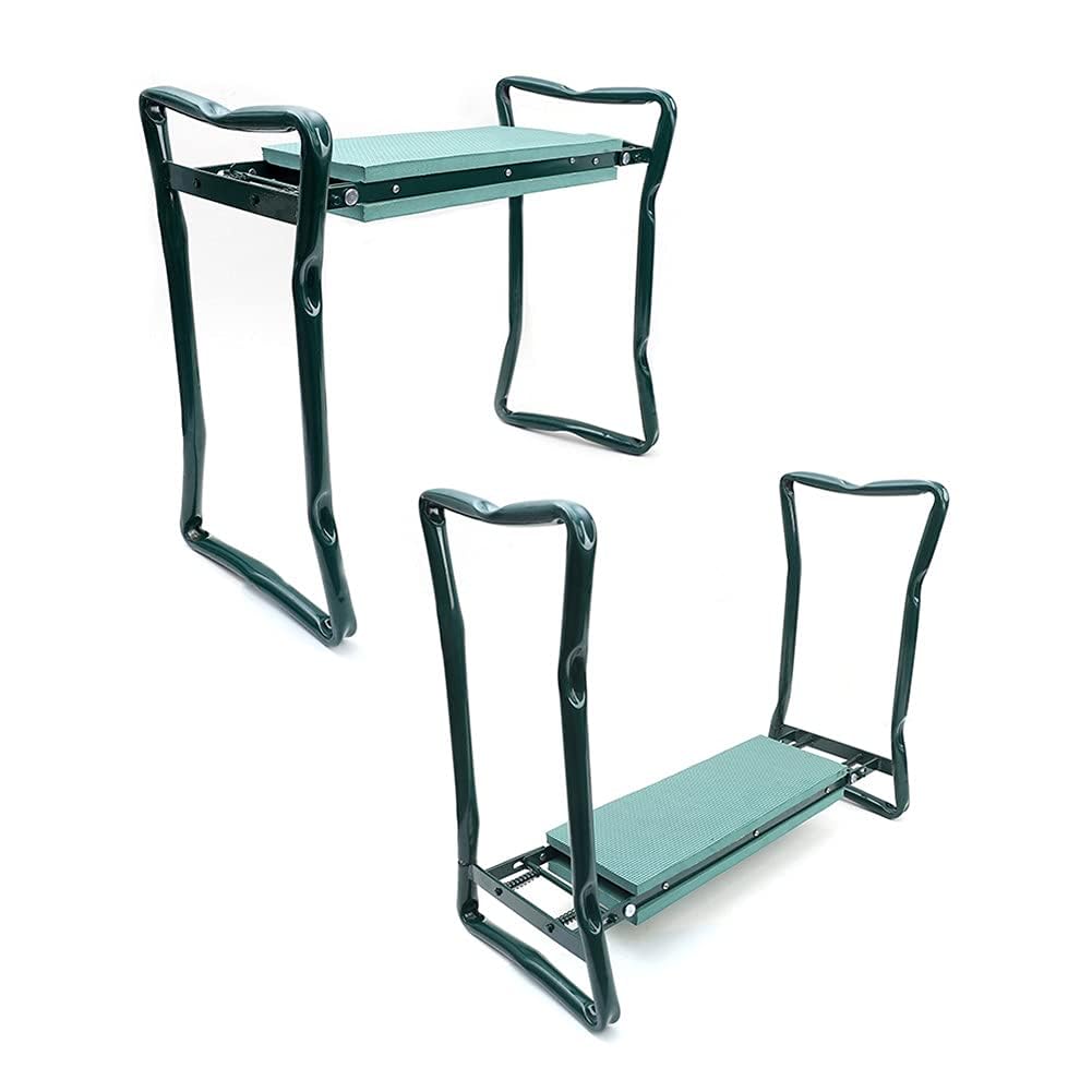 ChengHao Garden Kneeler Seat Garden Stools Foldable Stool with Tool Bag Pouch EVA Foam Pad Capacity-Protects Your Knees for Gardening(Large-23.6" x 10.6" x 19.3") Tool kit（wh000005）