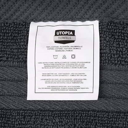 Utopia Towels - 12 Pack Luxury Flannel Face Cloth Set (30 x 30 CM) 100% Cotton Ring Spun, Highly Absorbent and Soft Feel Washcloths for Bathroom, Spa, Gym, and Face Towel (Grey)