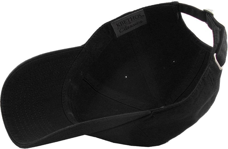 KBE-Classic BLK Classic Washed Cotton Dad Hat Baseball Cap Polo Style