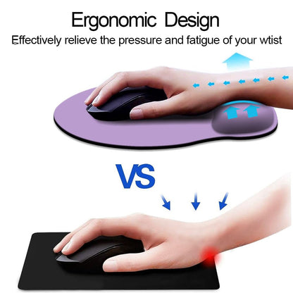 DOOKE Ergonomic Mouse Pad with Wrist Support, Cute Wrist Pad with Non-Slip Rubber Base for Computer, Laptop, Home Office Gaming, Working, Easy Typing & Pain Relief,Clove Purple
