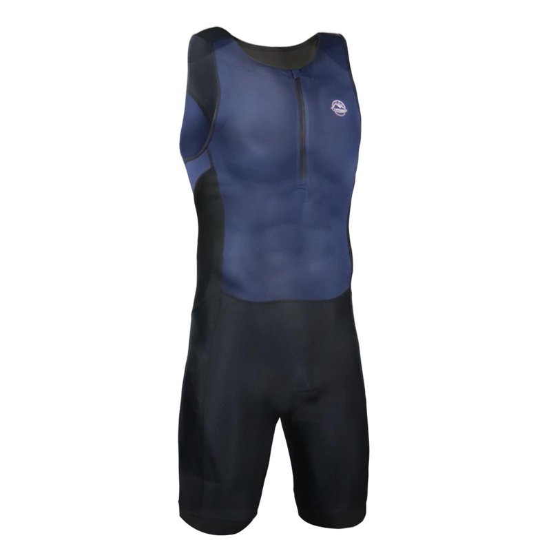 Performance Men's Triathlon Suit， Quick-Dry, Breathable & Lightweight Tri, Ideal for Swimming, Running, and Cycling (US, Alpha, Medium, Regular, Regular, Dark Blue)