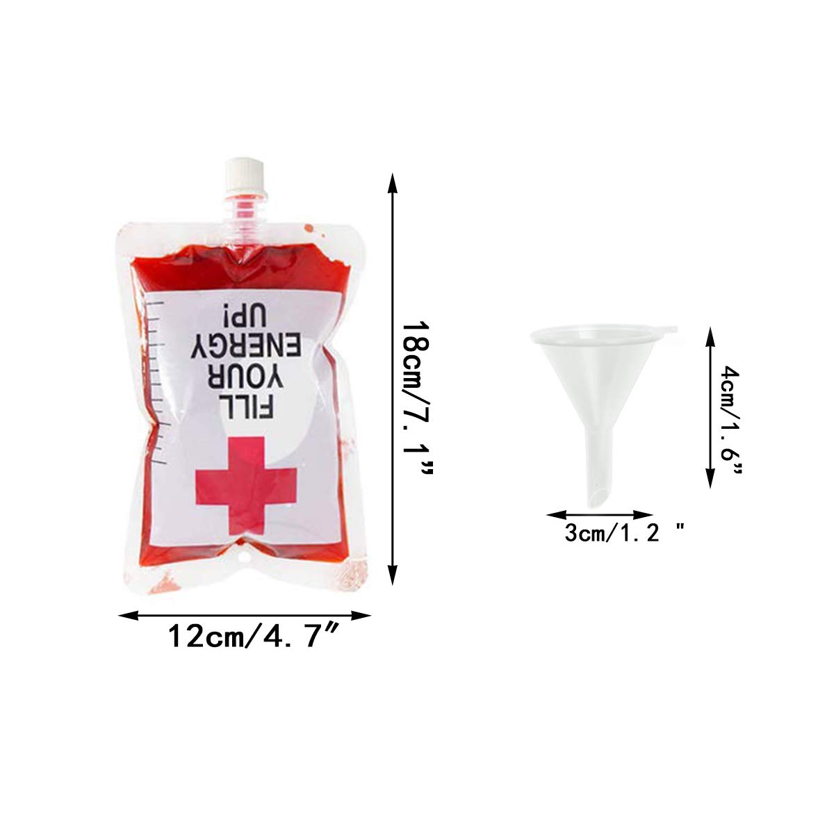 QINGQIU 20 Pack Halloween Blood Bags Cups Containers for Drink Halloween Party Favors Costumes Props Party Supplies