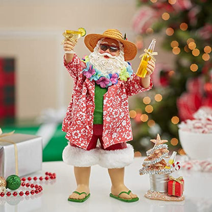 Kurt Adler Fabriche' Beach Santa, 10-Inch, Set of 2