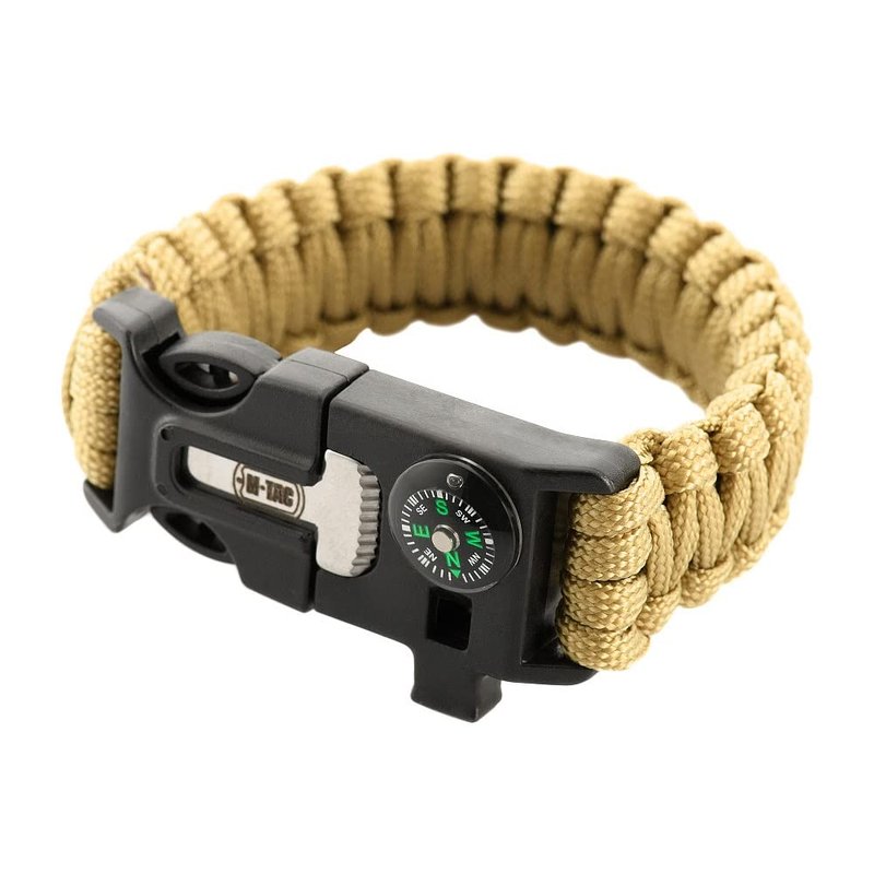 M-Tac Survival Paracord Bracelet - Cord 12 ft (144 Inch) - Tactical Emergency Cord Rope with Compass Whistle