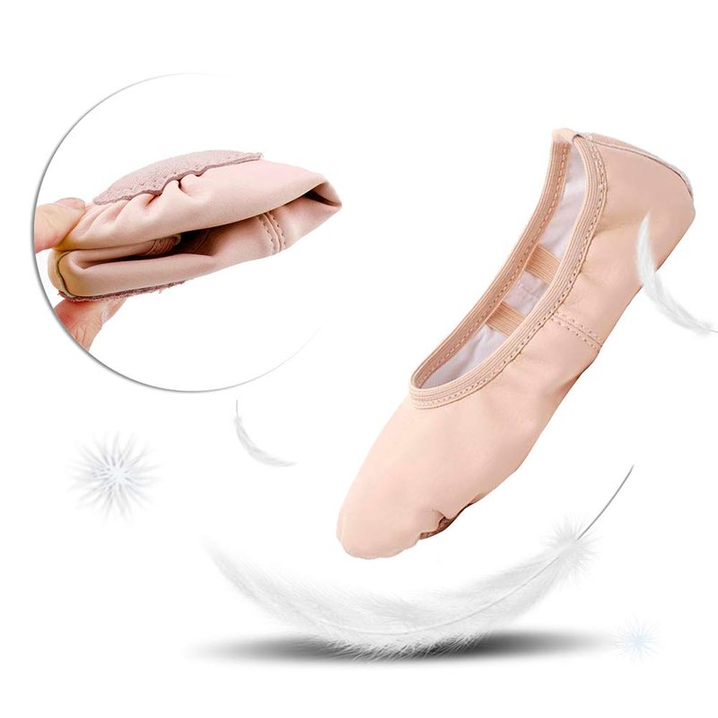 Stelle Ballet Shoes for Girls Toddler Ballet Slippers Soft Leather Boys Dance Shoes for Toddler/Little Kid/Big Kid(Ballet Pink, 5MB)