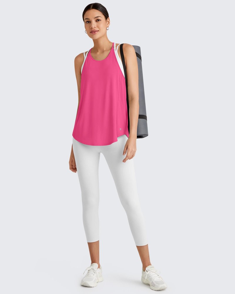G4Free Workout Tank Tops Woman Lightweight Razor Back Tanks Athletic Sports Running Yoga Top Loose Fit (Hot Pink,M)