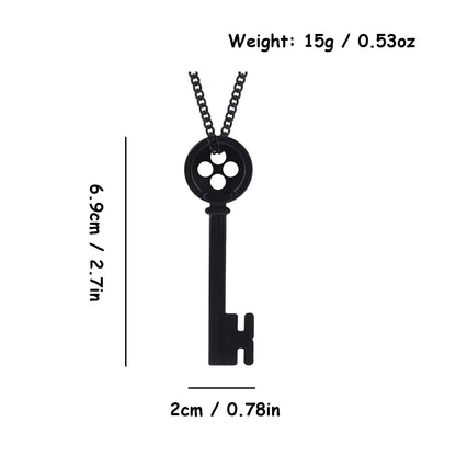 Mullike Croaline Key Pendant Necklace Seeing Stone Necklace Dragonfly Hair Clips Halloween Movie Props Cosplay Costume for Women Men (3PCS)