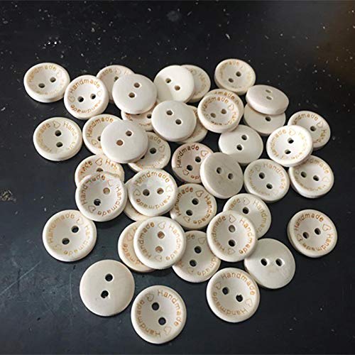 HengKe 100pcs Wooden Handmade Buttons, Assorted Wooden Sewing Buttons, 20mm