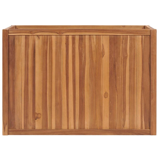 GFMGUEMV Solid Teak Wood Raised Bed Planter with Fine Sanded Water Based Finish for Indoor and Outdoor Use, 15.7x15.7x15.7 Inch Square Planter
