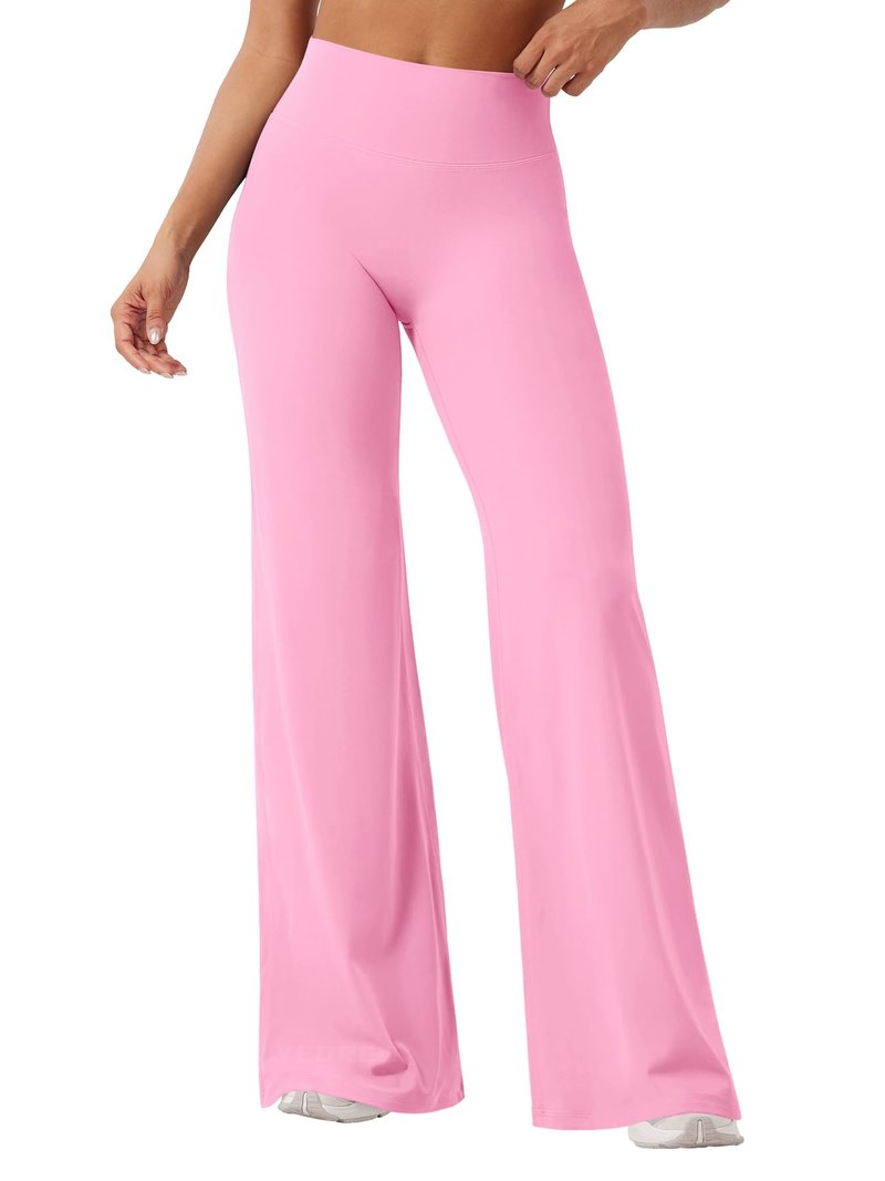 YEOREO Workout Leggings Womens No Front Seam Straight Leggings 33" High Waist Buttery Eddiy Gym Yoga Pants Bubblegum Pink S