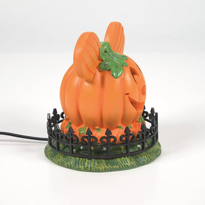 Department 56 Disney Village Halloween Accessories Pumpkintown Mickey Mouse Town Center Lit Figurine, 4 Inch, Multicolor