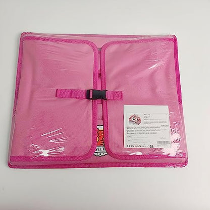 lenbest Travel Tray, Indoor & Outdoor Learning Educational Toys Play Tray Lap Desk with Dry Erase Top - 6 Pens & 5 Drawing Papers - Multifunctional Activity Tray for Kids Toddlers Boys Girls (Pink)