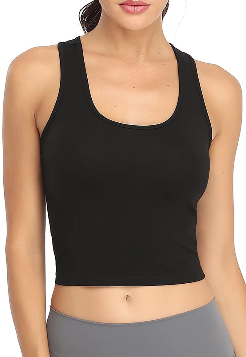 Workout Crop Tops for Women Tank Top Cropped Athletic Shirt Racerback Tanks Sleeveless Undershirt Fitted Summer Tops Gym Exercise Clothes Work Out Running Activewear 3 Pack Black/Grey/Emerald Green M