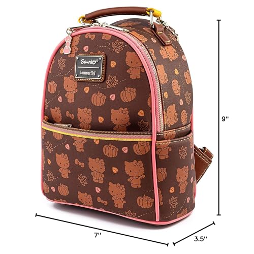 Loungefly x Sanrio Hello Kitty Pumpkin Spice Allover Print Mini Convertible Backpack