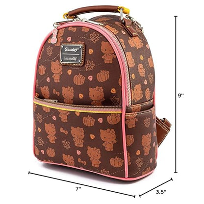 Loungefly x Sanrio Hello Kitty Pumpkin Spice Allover Print Mini Convertible Backpack
